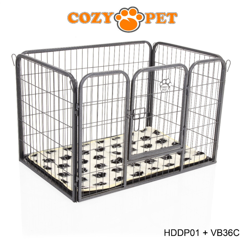 Heavy Duty Cozy Pet Puppy Playpen Run Crate Pen 61cm High Dog Cage - ABS Floor HDDP01 + VB36C