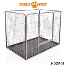 Cozy Pet Heavy Duty Playpen HDDP04 125x80.5x90.5 cm Indoor/Outdoor Steel with ABS Tray