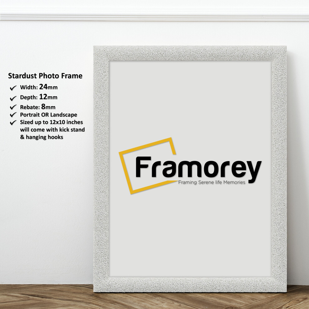 (12x10 Inch) White Glitter Sparkle Picture Frame / Photo Frames / Stardust Star Poster Frames / Photo Print Frame / Modern Frames-image-OPC-P9RCGQW-NEW
