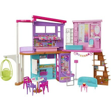 ​Barbie Vacation House (42 in) Dollhouse Playset with 2 Levels, 6 Rooms, Elevator Swing & 30+ Pieces, Toy for 3 Year Olds & Up