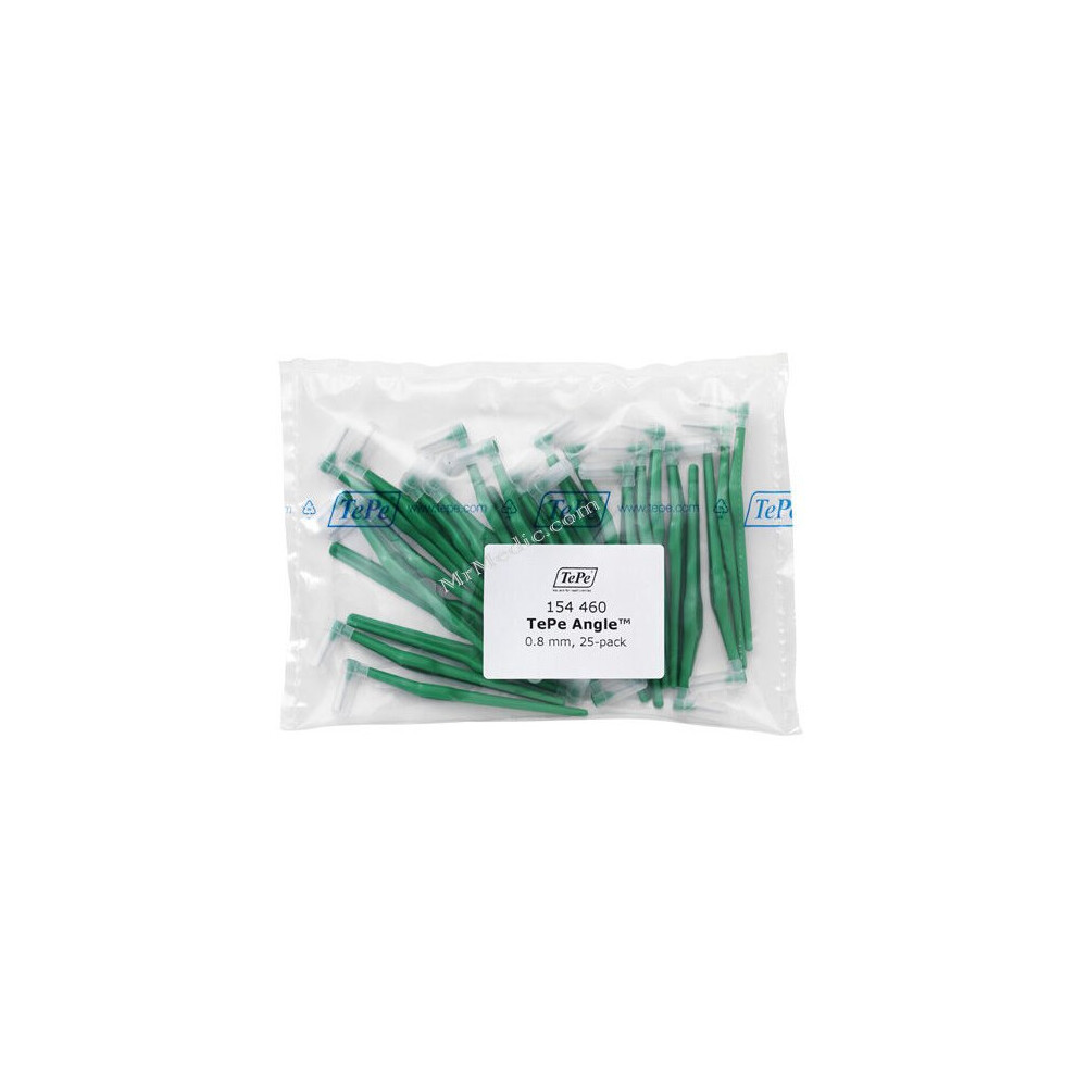 TePe Angle Green 0.8mm Interdental Brush - Pack of 25 Brushes