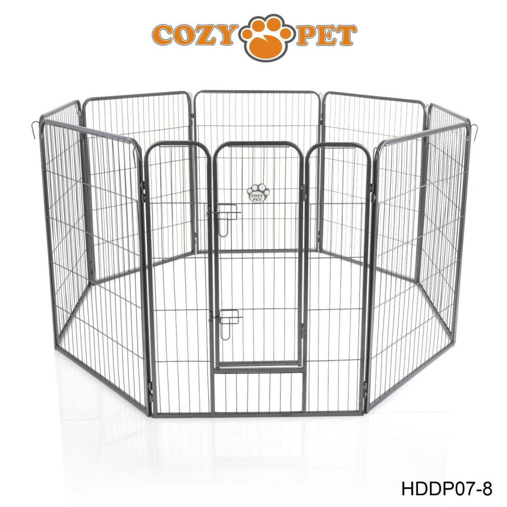 Heavy Duty Cozy Pet Puppy Playpen 1m High 8 Panel Run Crate Pen Welping Dog Cage HDDP07-8