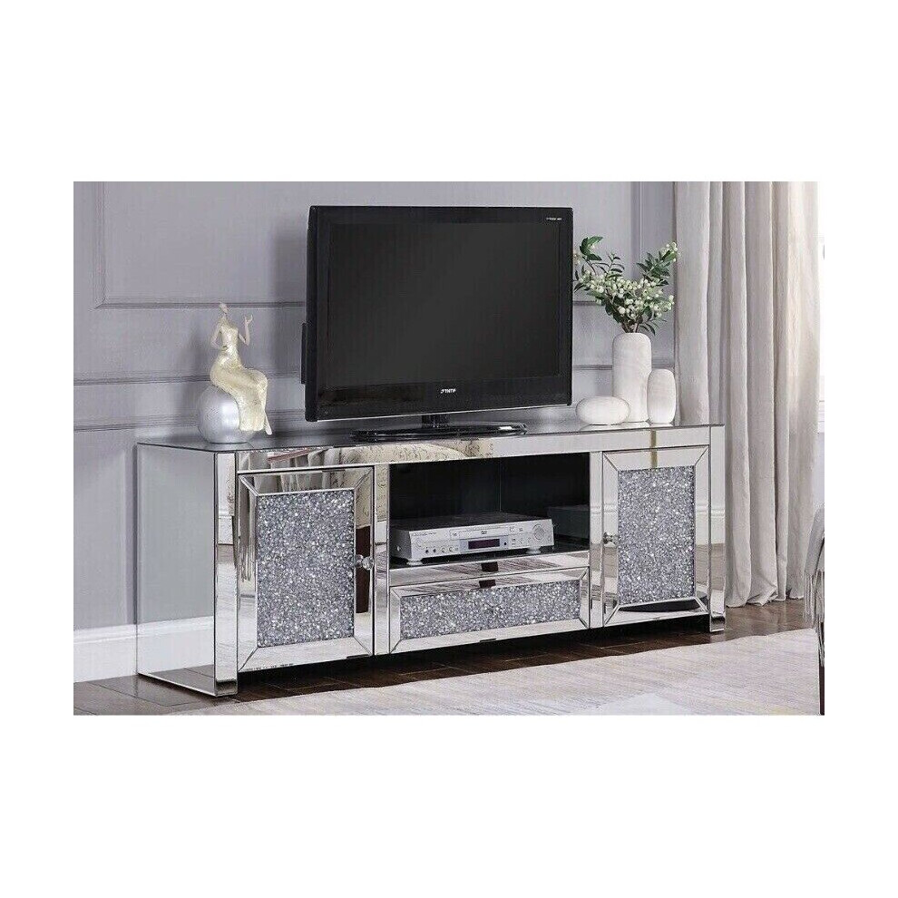 140Cm Tv Unit With Crystals And 3 Doors !!Fully Assembled!!