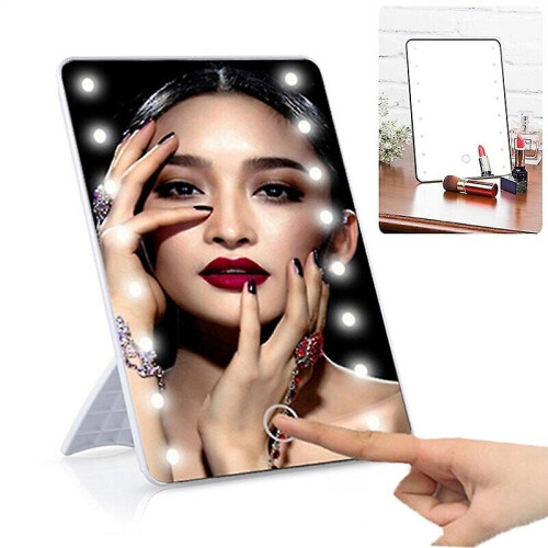 16 Led Lighted Makeup Mirror Touch Screen Tabletop Cosmetic Mirror With Stand 1