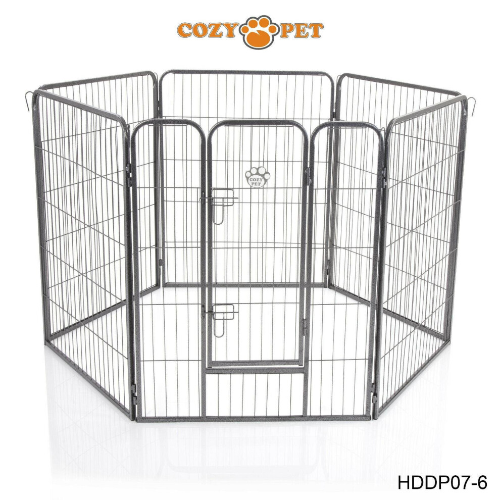 Heavy Duty Cozy Pet Puppy Playpen 1m High 6 Panel Run Crate Pen Welping Dog Cage HDDP07-6