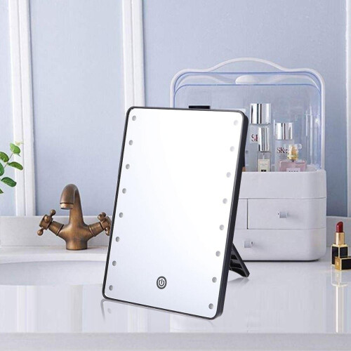 16 Led Lighted Makeup Mirror Touch Screen Tabletop Cosmetic Mirror With Stand 2
