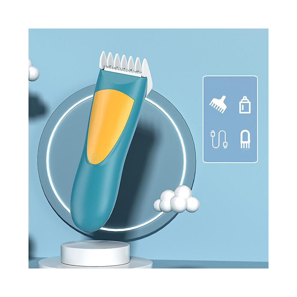 (Blue) Baby Hair Clipper Electric Hair Trimmer Quiet Safe Rechargeable Kids Hair Cutting Blue