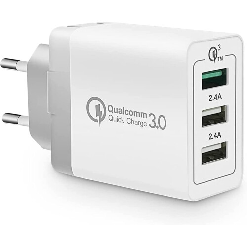 3.0 USB Charger with QC Quick Charge 3 USB 3.0 Fast Charging White