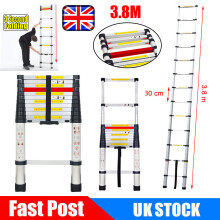3.8M Ladder Aluminum Multi-Purpose Climb Telescopic Extendable 13 Step