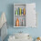Costway Mirrored Bathroom Cabinet Wall Mount Storage Cabinet with Single Door 8
