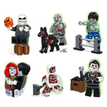 6PCS Rampage Zombie Minifigure Walking Dead Assembled Building Blocks Minifigure Halloween Toys Halloween Gift