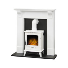 Adam Harrogate Stove Suite + Aviemore Electric Stove White Enamel, 39" - Refurbished