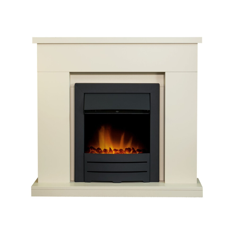 Adam Lomond Fireplace Stone Effect + Colorado Electric Fire Black, 39