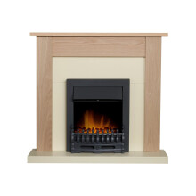 Adam Southwold Fireplace Oak & Cream + Blenheim Electric Fire Black, 43"