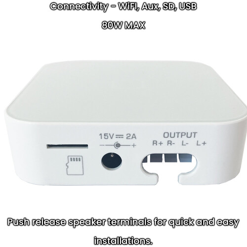 Loops 80W Mini WiFi Stereo Amplifier - Compact Wireless Music Streaming Multizone Amp 2