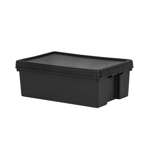 Black 36L Heavy Duty Storage Box Wham Recycled Plastic Box & Lid on OnBuy