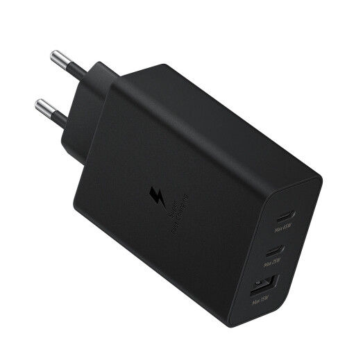 Samsung Ładowarka Ścienna Samsung Trio, 65W, USB-A, 2x USB-C - Czarna