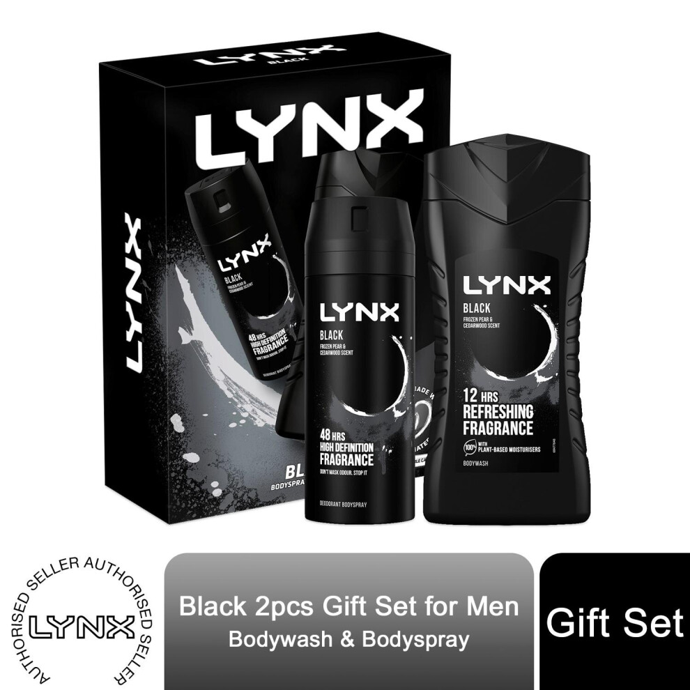 (Buy 1) Lynx Black 2pcs Bath & Body Gift Set For Men