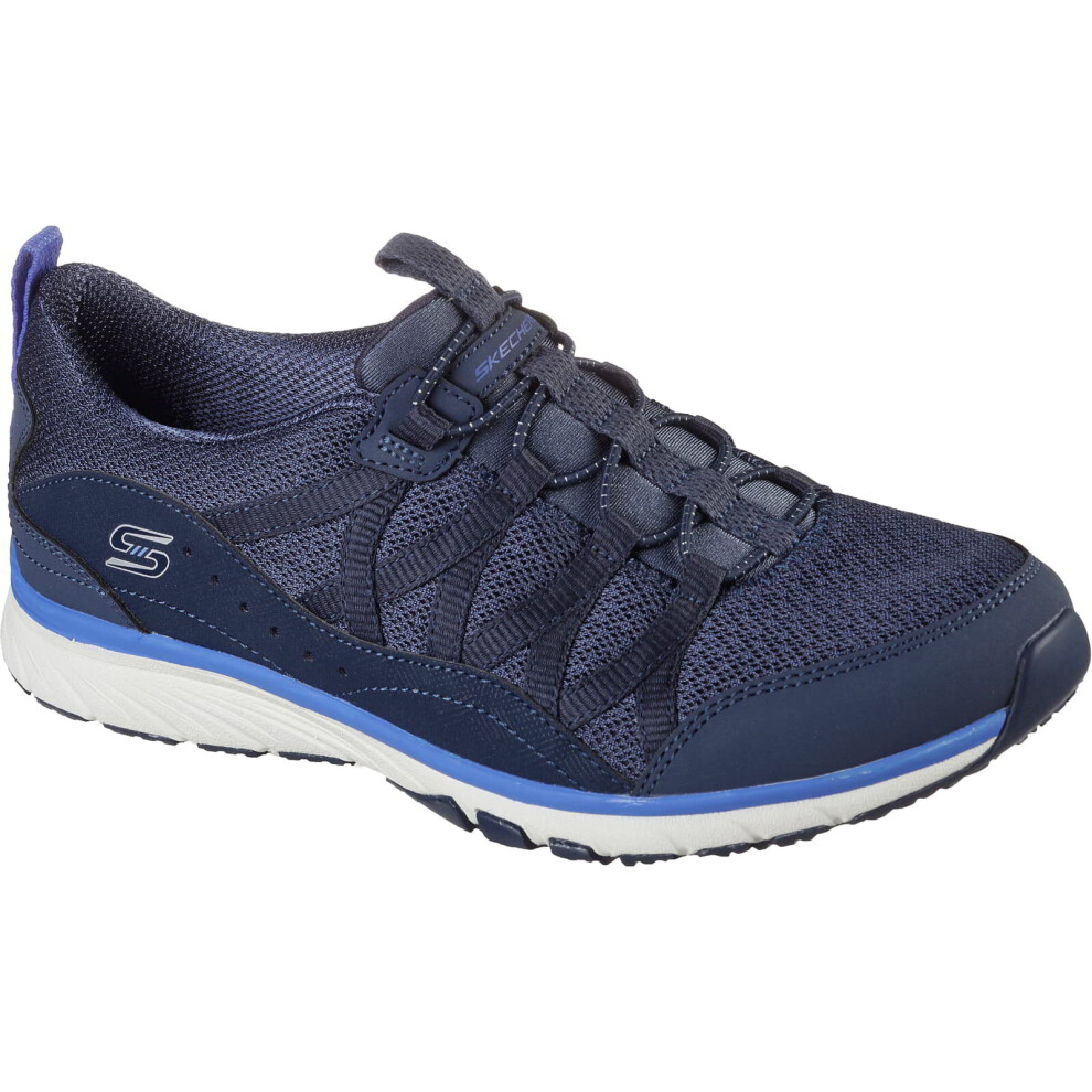 (Navy, UK 4) Skechers Gratis Sport Live Golden Womens Blue Vegan Shoes Trainers