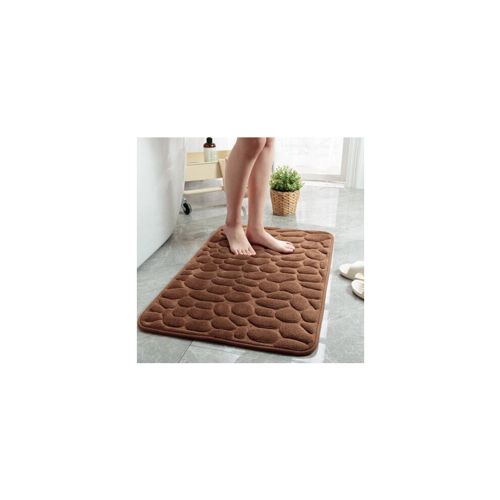 Madly Trendy (Coffee, 40X60cm) Cobblestone Embossed Memory Foam Non-Slip Bathroom Bath Mat