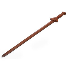 PLAYWELL WOODEN TAI CHI SWORD ONE PIECE LION HEAD - 36" KUNG FU SABRE