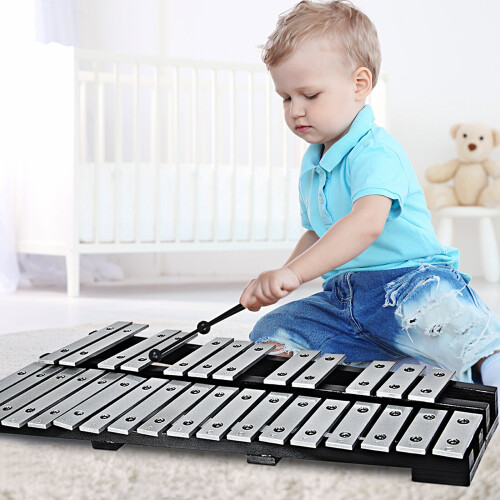 Gymax 30 Note Glockenspiel Xylophone Foldable Percussion Instrument 1