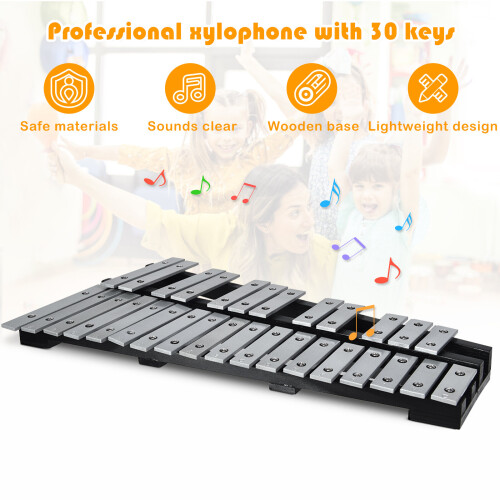 Gymax 30 Note Glockenspiel Xylophone Foldable Percussion Instrument 2