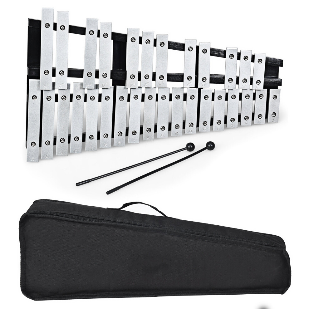Gymax 30 Note Glockenspiel Xylophone Foldable Percussion Instrument