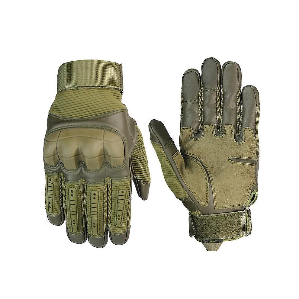 (Army Green, L) Motorbike Gloves Touch Screen Full Finger Motocross Gloves Camping Hiking Gloves-image-OPC-P9RGWC9-NEW