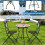 Gymax Mosaic Round Table Retro Mosaic Side Table with Iron Frame 2