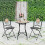 Gymax Mosaic Round Table Retro Mosaic Side Table with Iron Frame 4