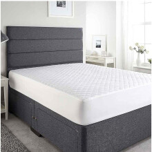 (4FT Small Double) Waterproof Deep Quilted Mattress Protector Pad & Anchor Band