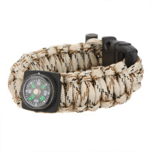 (Camouflage Yellow) Multi-color Paracord Parachute Cord Emergency Kit Survival Bracelet Rope with Whistle