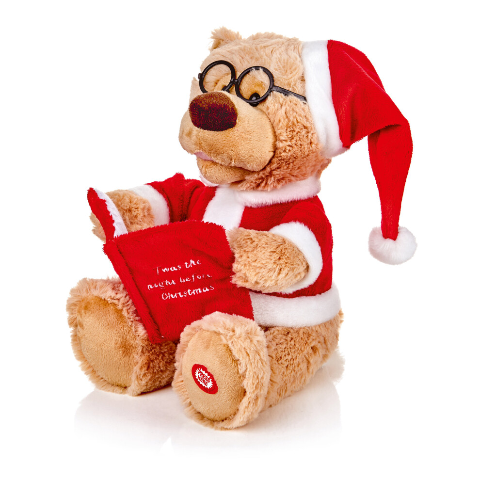 Story Telling Bear Christmas Animated Plush 24cm Battery Operated - MB202050