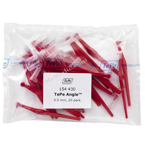 Tepe TePe Angle Red 0.5mm Interdental Brush - Pack of 25 Brushes