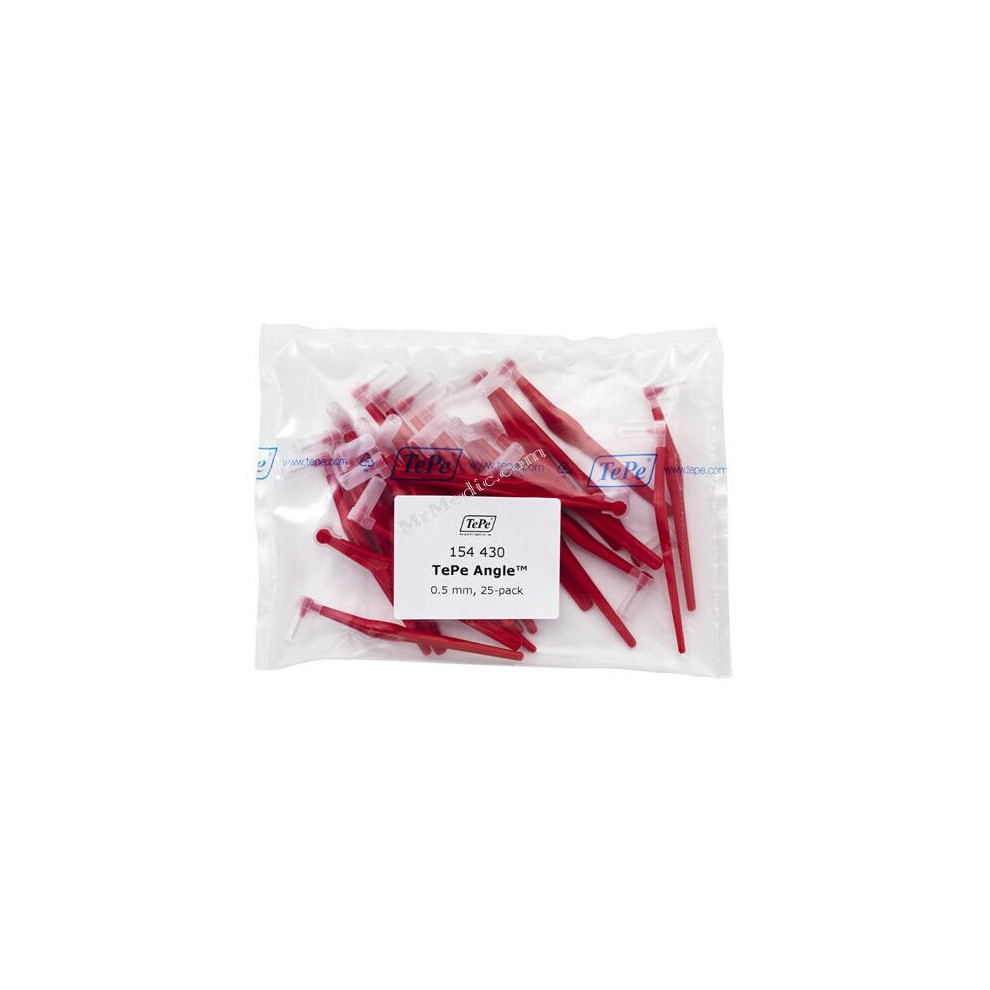 Tepe Red Angle 0.5Mm Interdental Brush - Pack Of 25 Brushes