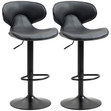 Grey Elegant Counter Bar Pub Stools UK Comfortable Stylish Set of 2