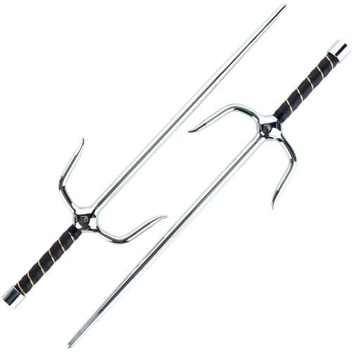 (18 Inches) PLAYWELL SAI CHROME DAGGERS - ROUND