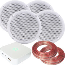 80W Mini WiFi Stereo Amplifier & 4x 80W Bathroom Ceiling Speaker Audio System