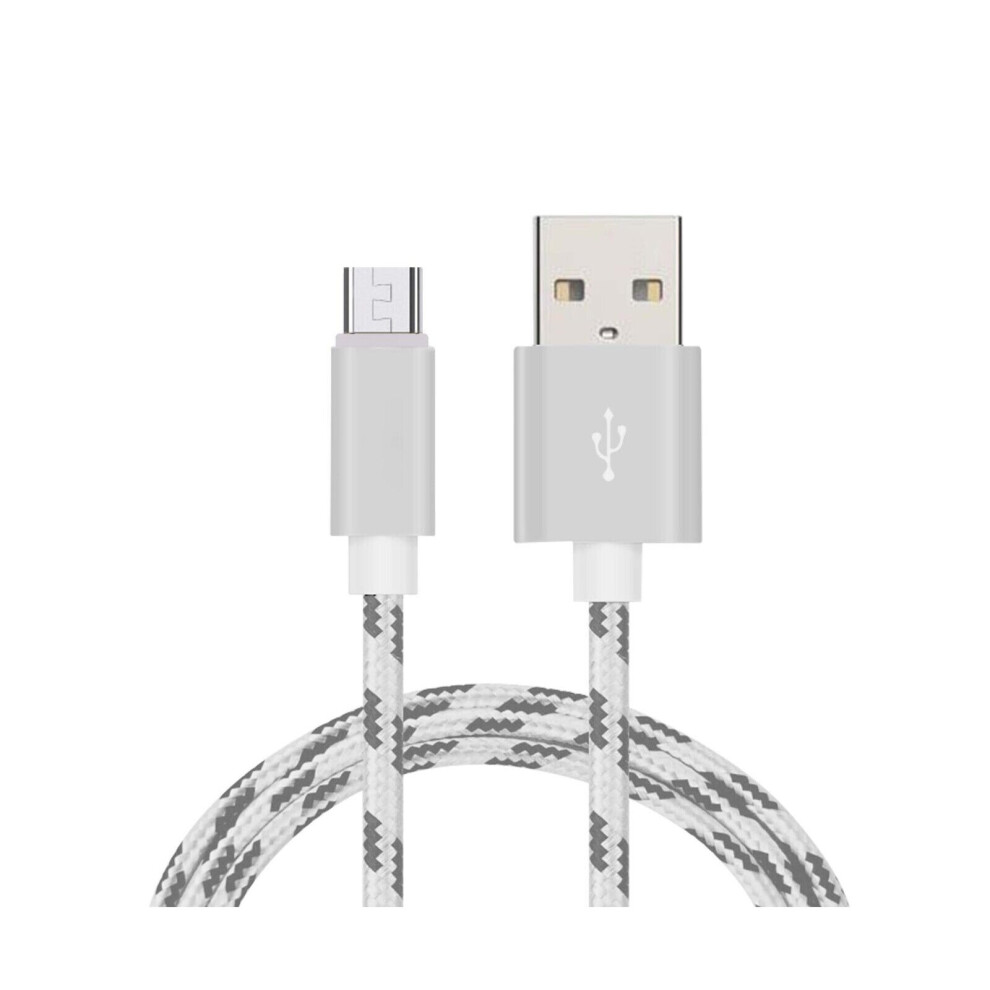Micro Usb Two Tone Braided Data Cable 1 Metre Black/White 5055546037893