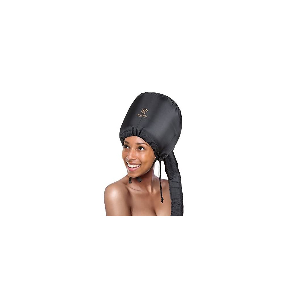 Bonnet hood hair dryer Attachment-for Natural Curly Textured Hair Care Drying,Styling,Curling,Deep Conditioning Mask Cap| Upgraded Soft Adjustabl