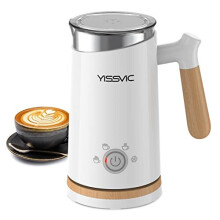 YISSVIC Milk Frother Electric Milk Steamer Automatic Hot or Cold Milk Foam Maker for Capuccino Chocolate Latte (300ML)