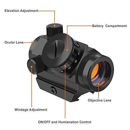 Feyachi RDS-25 Red Dot Sight 4 MOA Micro Red Dot Gun Sight Rifle Scope with 1 inch Riser Mount 1