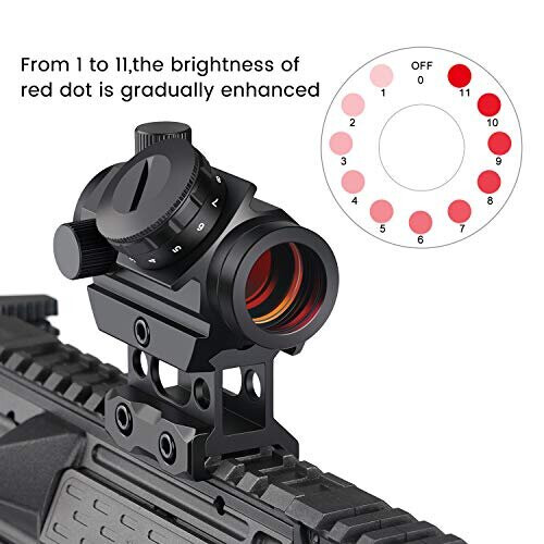 Feyachi RDS-25 Red Dot Sight 4 MOA Micro Red Dot Gun Sight Rifle Scope with 1 inch Riser Mount 2