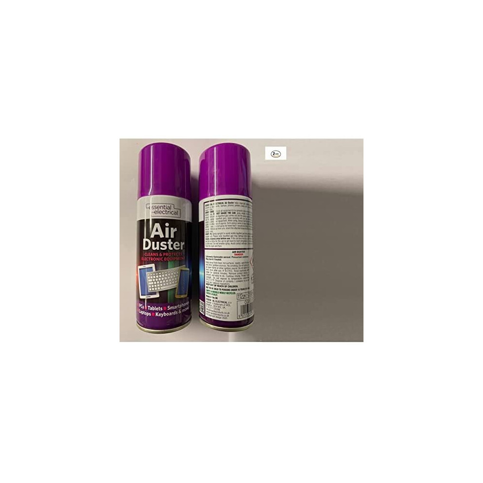 NEW 2 X 200ML COMPRESSED AIR CAN DUSTER SPRAY CAN CLEANER CLEAN & PROTECTS LAPTOP KEYBOARD ELECTRONICS 200 ML PACK SET OF 2