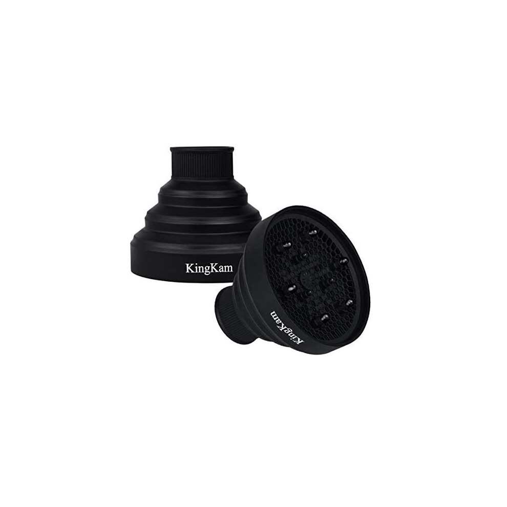 Kingkam Black Universal Collapsible Hair Dryer Diffuser - Travel And Easy Storage - Fit Most Of Hair Dryers