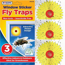 RYSONS Set of 6 Traps Fly Stickers Window Traps Insect Killer Sticky Bug Effective Indoor Outdoor Ideal for Greenhouses Non-Toxic Insectici