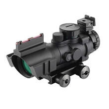 ESSLNB Rifle Scope 4X32 Red/Green/Blue Red Dot Sight with Top Fiber and 11mm/22mm Weaver/Picatinny Rail Mount for Hunting