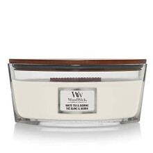 Woodwick Ellipse Scented Candle with Crackling Wick, White Tea and Jasmine