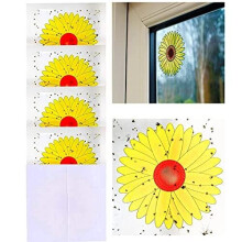 16PCS Window Fly Traps, Sunflower Style Window Fly Stickers, Insect Flies Wasp Pest Killer - 4 Packs x 4 Traps Each Package